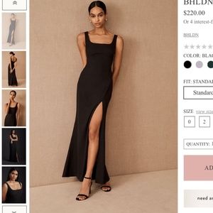 BHLDN Catarina Crepe Maxi Dress size 4 (color: Midnight)